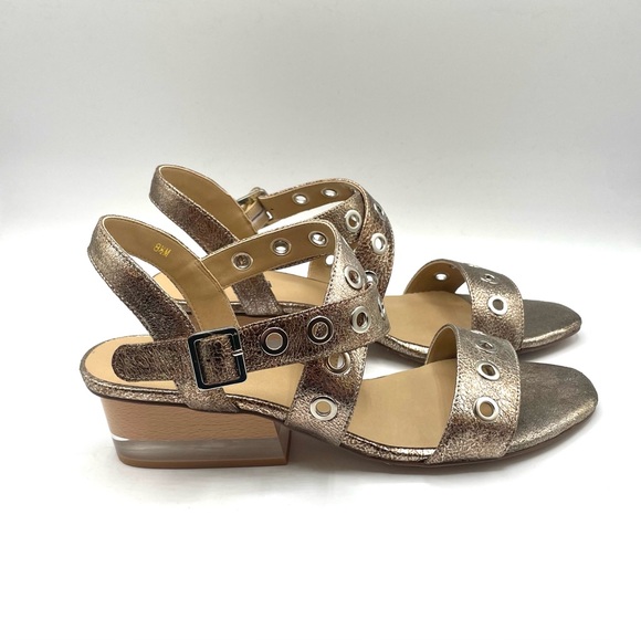 Vaneli Metallic Strappy Sandals. Size 8.5. Block Heel. - Picture 3 of 14